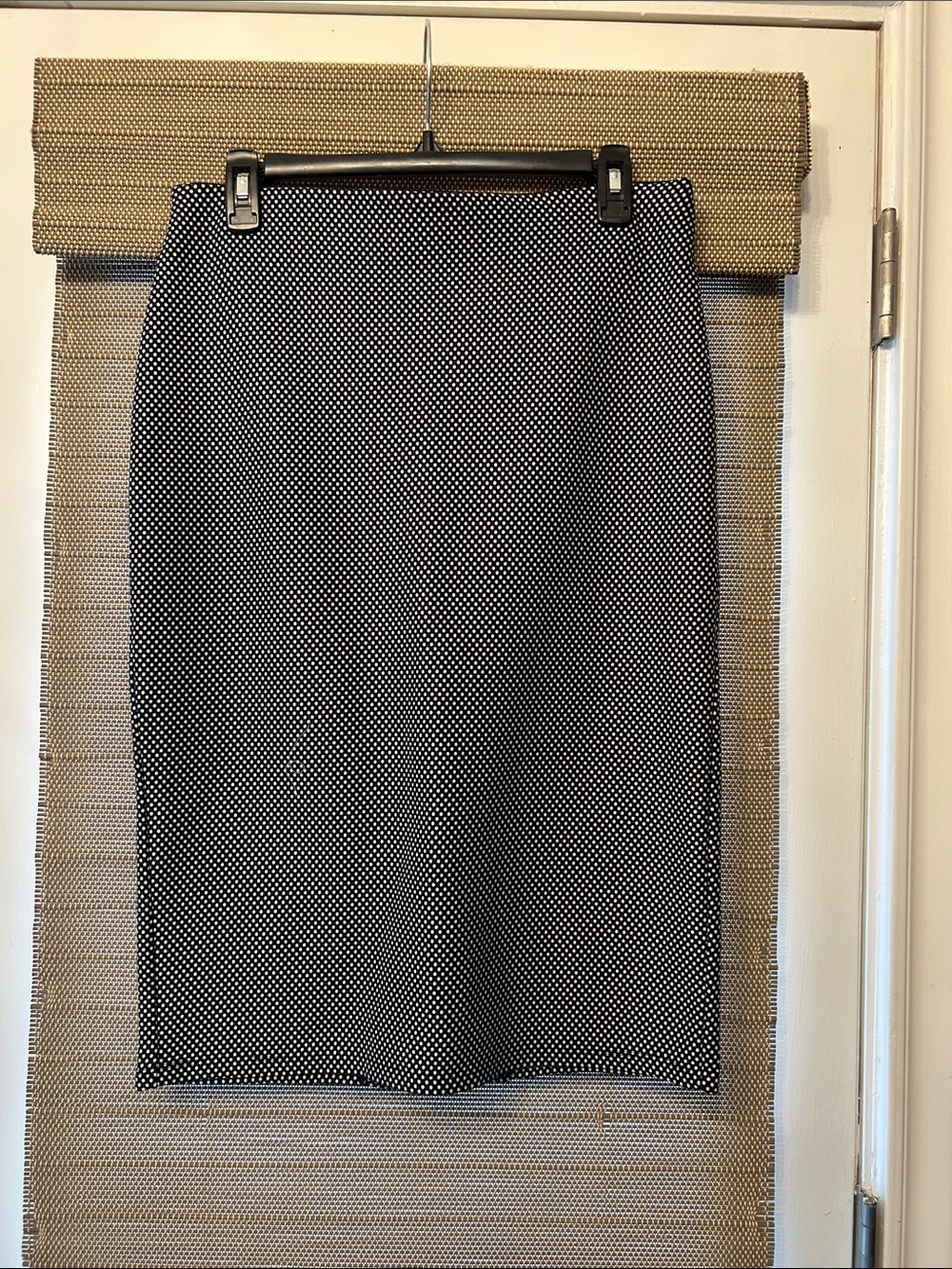 Classic Black and White Polka Dot Pencil Skirt